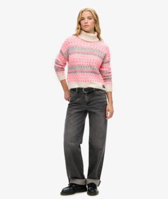 Krótki sweter z golfem z dzianiny Krótki sweter z golfem z dzianiny