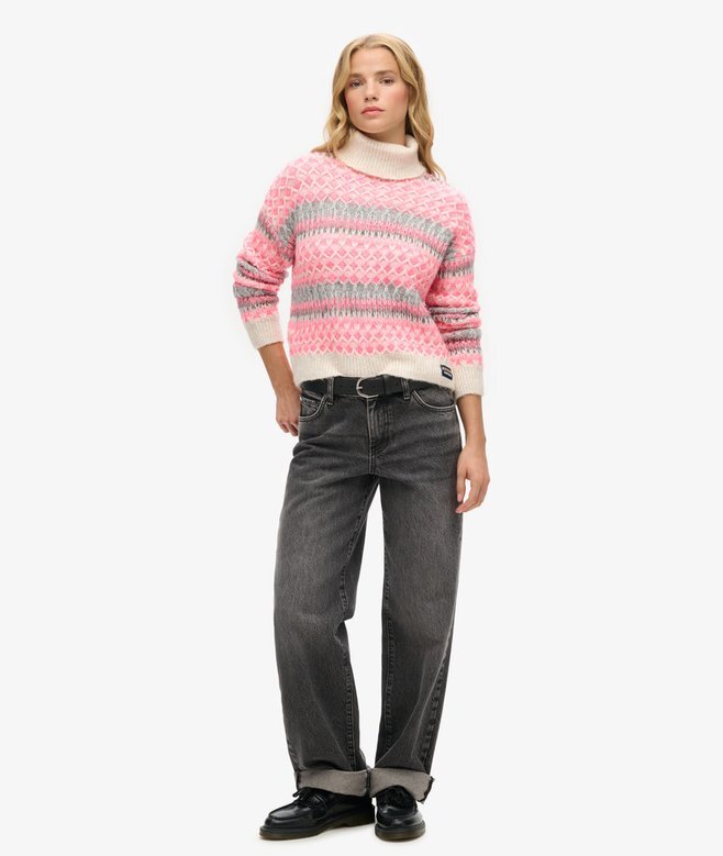 Krótki sweter z golfem z dzianiny Krótki sweter z golfem z dzianiny