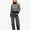 Krótki sweter z golfem z dzianiny Krótki sweter z golfem z dzianiny