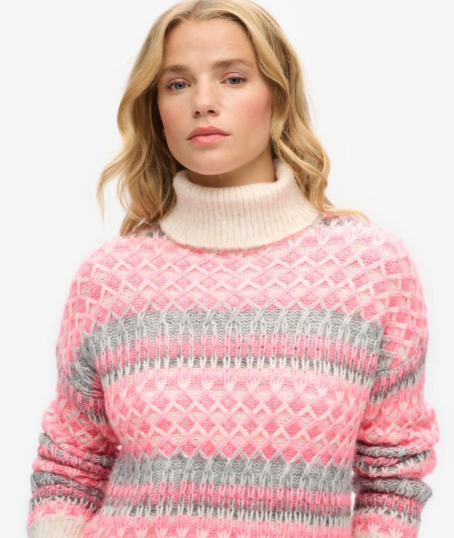 Krótki sweter z golfem z dzianiny Krótki sweter z golfem z dzianiny