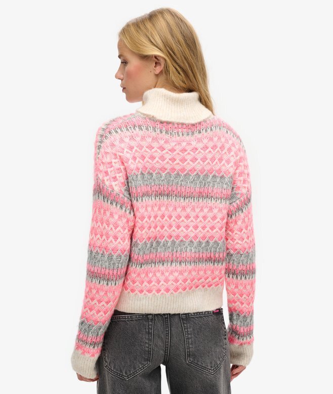 Krótki sweter z golfem z dzianiny Krótki sweter z golfem z dzianiny