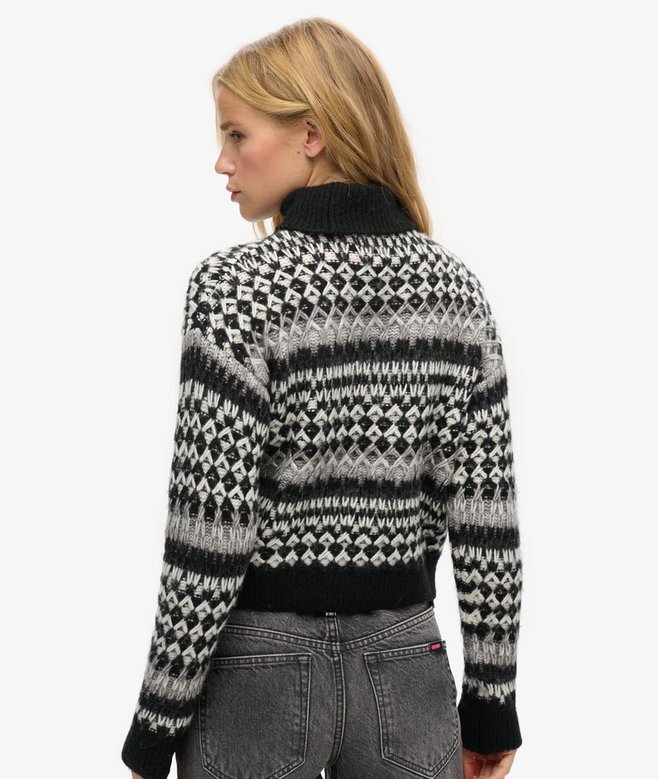 Krótki sweter z golfem z dzianiny Krótki sweter z golfem z dzianiny