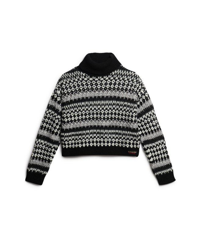 Krótki sweter z golfem z dzianiny Krótki sweter z golfem z dzianiny