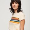 Krótki T-shirt w paski w stylu Vintage Krótki T-shirt w paski w stylu Vintage