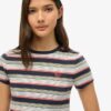 Krótki T-shirt w paski w stylu Vintage Krótki T-shirt w paski w stylu Vintage