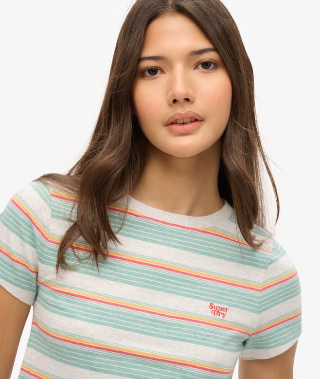 Krótki T-shirt w paski w stylu Vintage Krótki T-shirt w paski w stylu Vintage