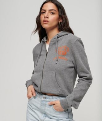 Krótsza bluza z kapturem i zamkiem Athletic Essentials