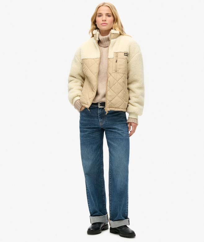 Kurtka hybrydowa z polaru Sherpa w stylu workwear Kurtka hybrydowa z polaru Sherpa w stylu workwear