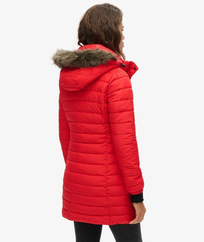 Kurtka puchowa o średniej długości Hooded z sztucznym futrem Kurtka puchowa o średniej długości Hooded z sztucznym futrem