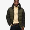Kurtka Puffer sportowa z kapturem w stylu sportowym z blokami kolorów Kurtka Puffer sportowa z kapturem w stylu sportowym z blokami kolorów