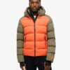 Kurtka Puffer sportowa z kapturem w stylu sportowym z blokami kolorów Kurtka Puffer sportowa z kapturem w stylu sportowym z blokami kolorów