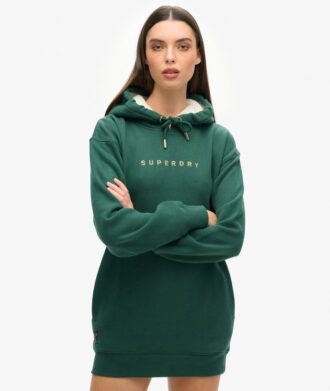Luksusowa bluza z kapturem z metalicznym logo