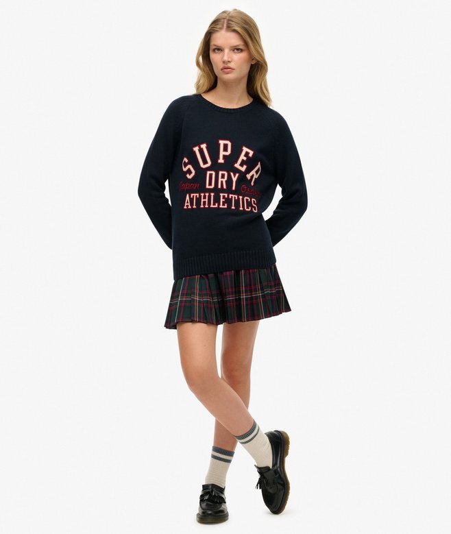 Luźny sweter z dzianiny z nadrukiem Luźny sweter z dzianiny z nadrukiem
