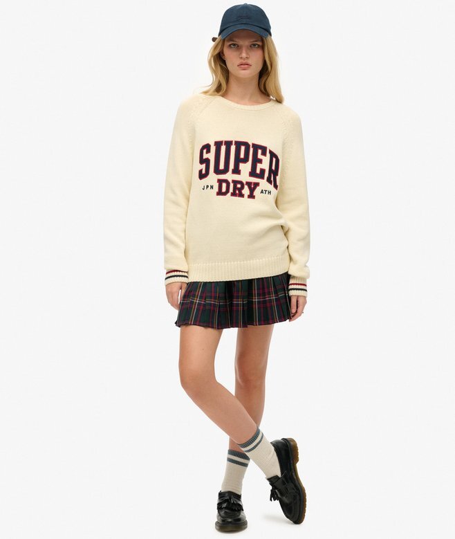 Luźny sweter z dzianiny z nadrukiem Luźny sweter z dzianiny z nadrukiem