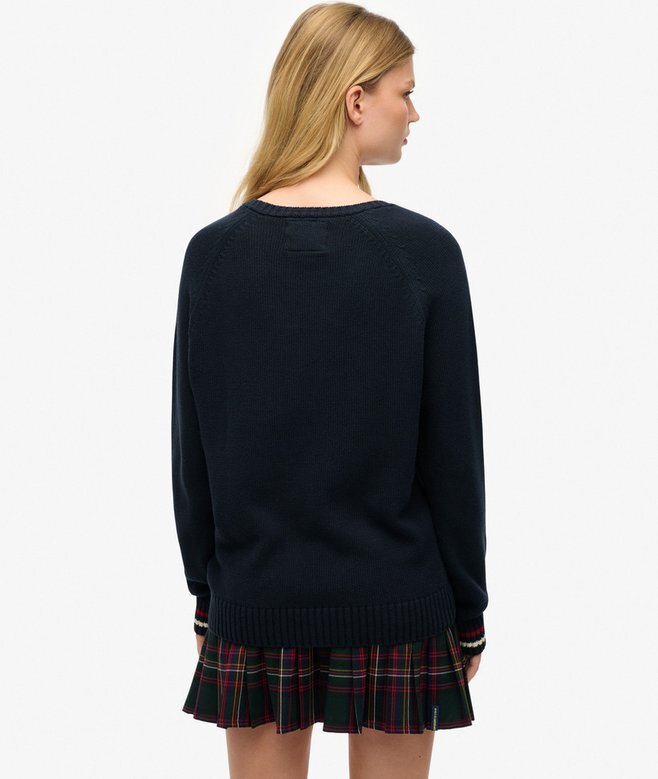 Luźny sweter z dzianiny z nadrukiem Luźny sweter z dzianiny z nadrukiem