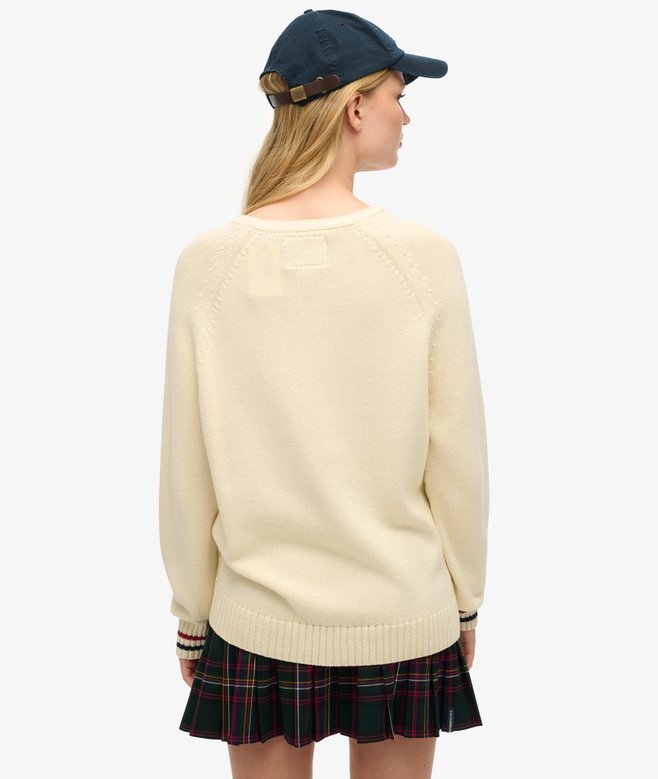 Luźny sweter z dzianiny z nadrukiem Luźny sweter z dzianiny z nadrukiem
