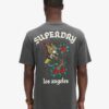 Luźny T-shirt z grafiką tatuażu na plecach Luźny T-shirt z grafiką tatuażu na plecach