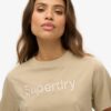 Luźny T-shirt z haftowanym logo Core