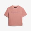 Luźny T-shirt z haftowanym logo Core