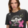 Luźny T-shirt z motywem plakatu Lo-Fi Punk Luźny T-shirt z motywem plakatu Lo-Fi Punk