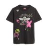 Luźny T-shirt z motywem plakatu Lo-Fi Punk Luźny T-shirt z motywem plakatu Lo-Fi Punk