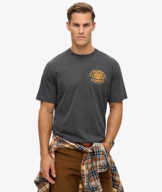 Luźny T-shirt z nadrukiem Biker Rock