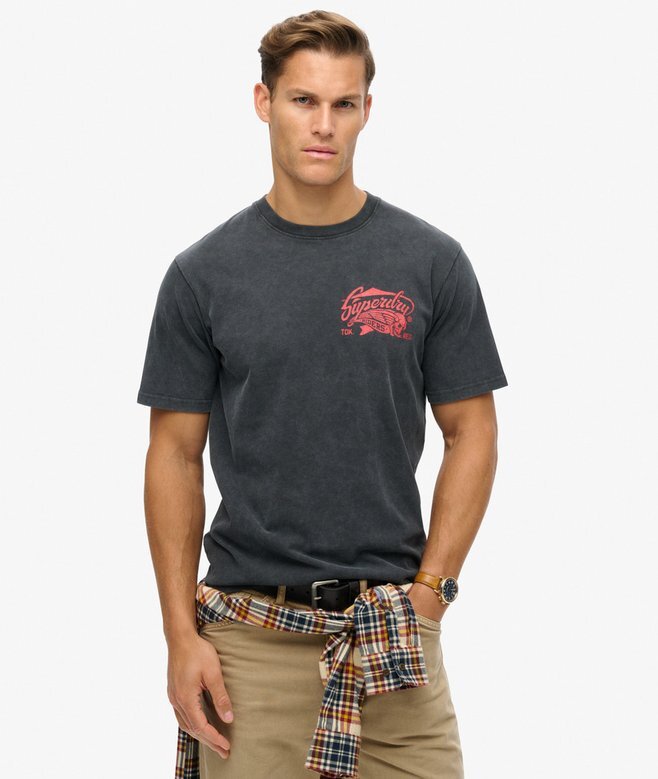 Luźny T-shirt z nadrukiem Biker Rock Luźny T-shirt z nadrukiem Biker Rock