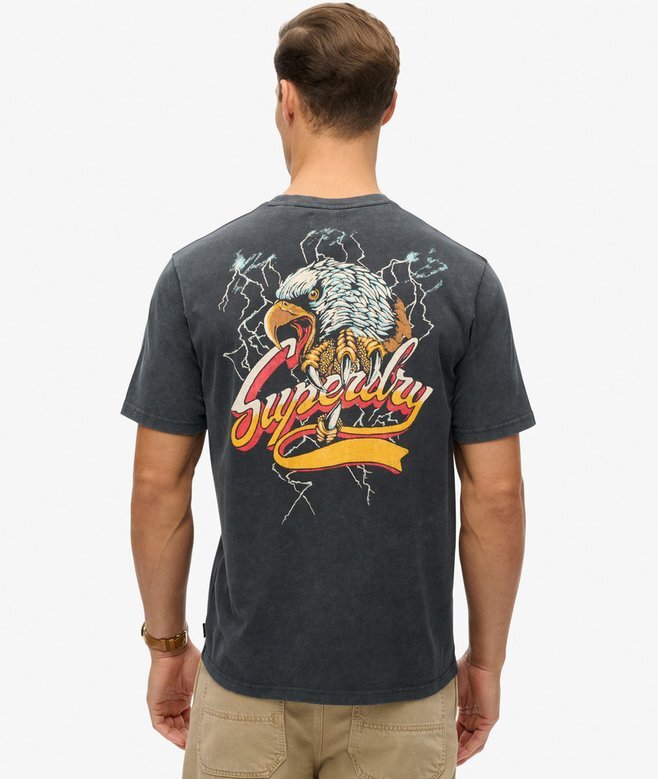 Luźny T-shirt z nadrukiem Biker Rock Luźny T-shirt z nadrukiem Biker Rock