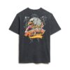 Luźny T-shirt z nadrukiem Biker Rock Luźny T-shirt z nadrukiem Biker Rock