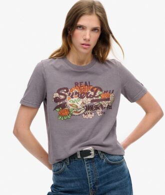 Luźny T-shirt z nadrukiem logo Tokyo Vintage