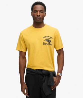 Luźny T-shirt z nadrukiem motocyklowym