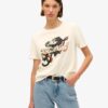 Luźny T-shirt z nadrukiem Tattoo Script