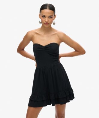 Mini sukienka bandeau z koronką w stylu lat 50.