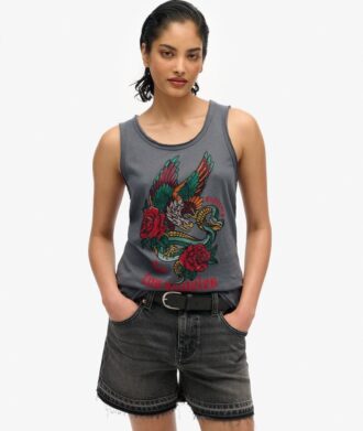 Neo Trad Tattoo Top bez rękawów z okrągłym dekoltem