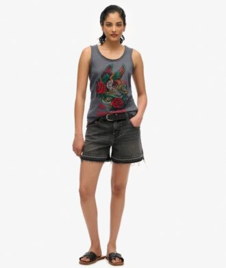 Neo Trad Tattoo Top bez rękawów z okrągłym dekoltem