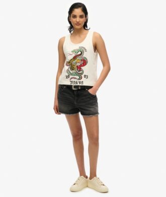 Neo Trad Tattoo Top bez rękawów z okrągłym dekoltem