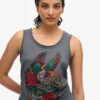 Neo Trad Tattoo Top bez rękawów z okrągłym dekoltem Neo Trad Tattoo Top bez rękawów z okrągłym dekoltem