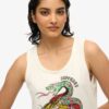 Neo Trad Tattoo Top bez rękawów z okrągłym dekoltem Neo Trad Tattoo Top bez rękawów z okrągłym dekoltem