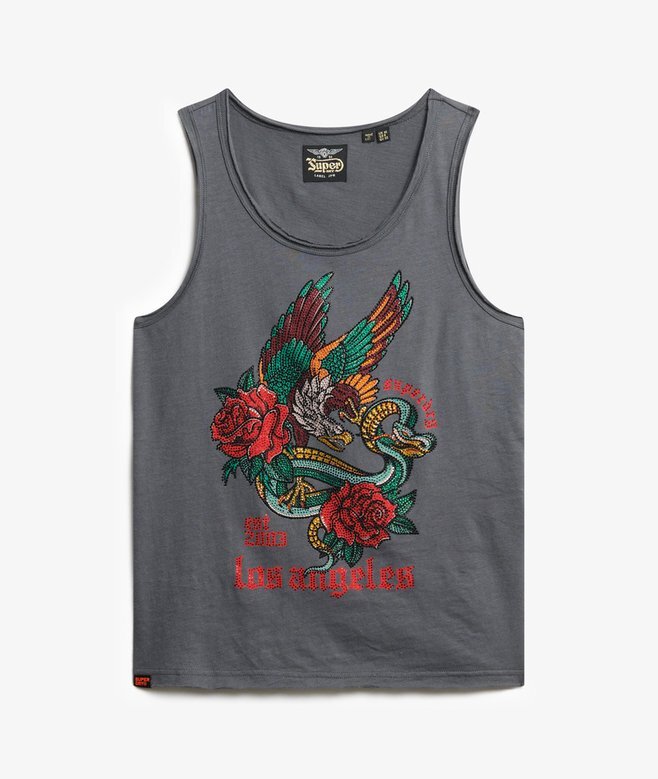 Neo Trad Tattoo Top bez rękawów z okrągłym dekoltem Neo Trad Tattoo Top bez rękawów z okrągłym dekoltem