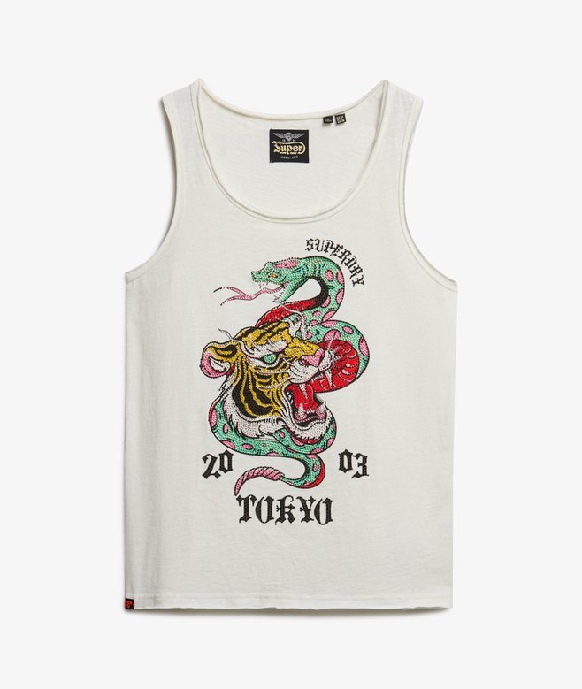 Neo Trad Tattoo Top bez rękawów z okrągłym dekoltem Neo Trad Tattoo Top bez rękawów z okrągłym dekoltem