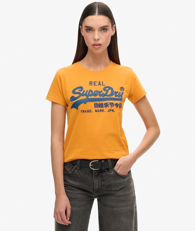 Obcisła koszulka z haftowanym logo w stylu Vintage Obcisła koszulka z haftowanym logo w stylu Vintage