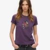 Obcisły T-shirt z małym tatuażem z kryształkami