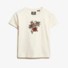 Obcisły T-shirt z małym tatuażem z kryształkami