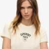 Obcisły T-shirt z tatuażem z kryształkami