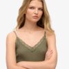 Organic Cotton Essential Rib Lace Cami Top Organic Cotton Essential Rib Lace Cami Top