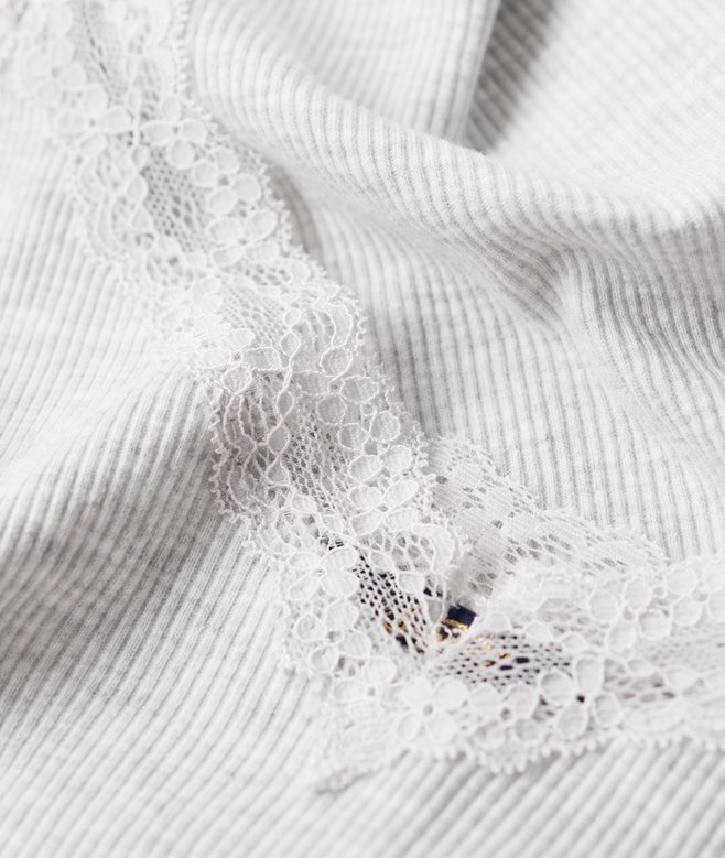 Organic Cotton Essential Rib Lace Cami Top Organic Cotton Essential Rib Lace Cami Top