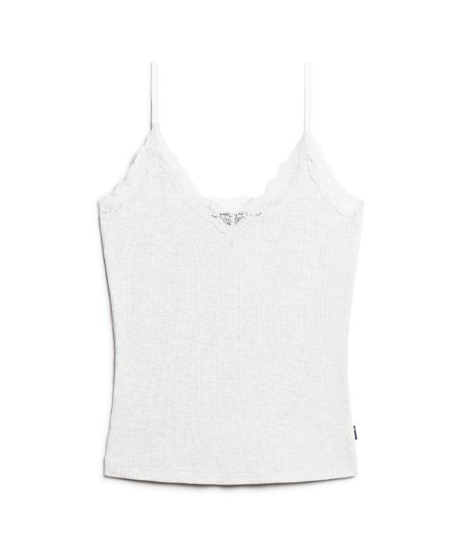 Organic Cotton Essential Rib Lace Cami Top Organic Cotton Essential Rib Lace Cami Top