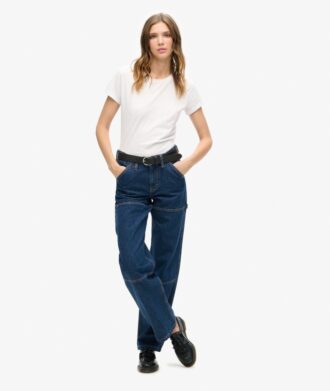 Organic Cotton Mid Rise Denim Carpenter Jeans Organic Cotton Mid Rise Denim Carpenter Jeans