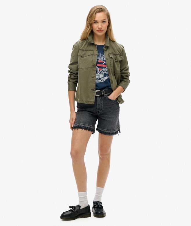 Ozdobna koszulka typu varsity o luźnym kroju Ozdobna koszulka typu varsity o luźnym kroju