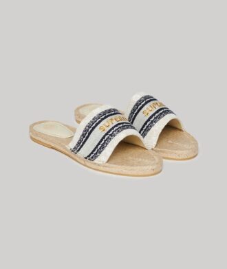Płócienne klapki z nakładką w stylu espadryli